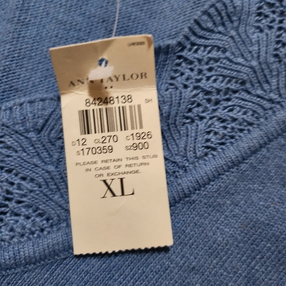 NWT Ann Taylor Blue Long Sleeve Sweater Size XL - Picture 4 of 7